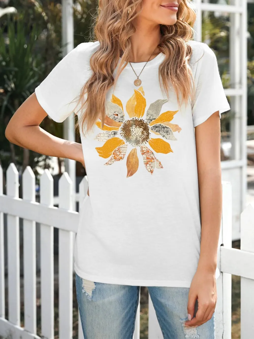 Sunflower Print T-shirt