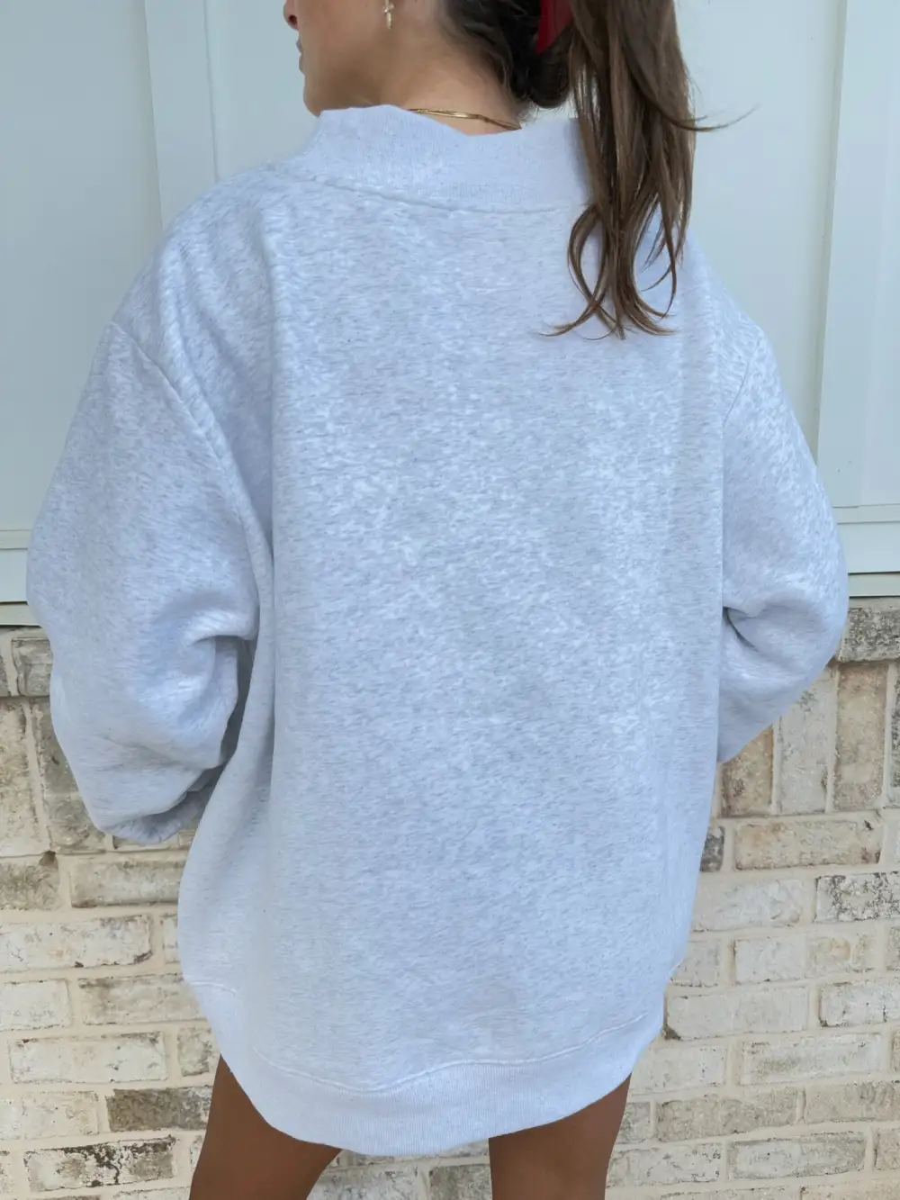 Peal Old Fashion Teddy Bear Golf Embroider Mockneck Sweatshirt