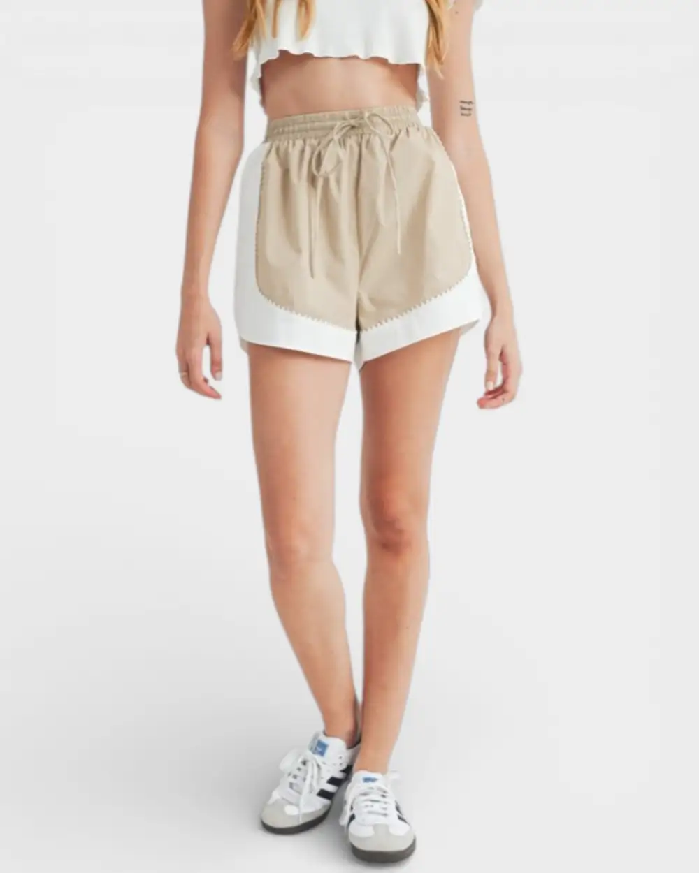 Contrast Drawstring Shorts