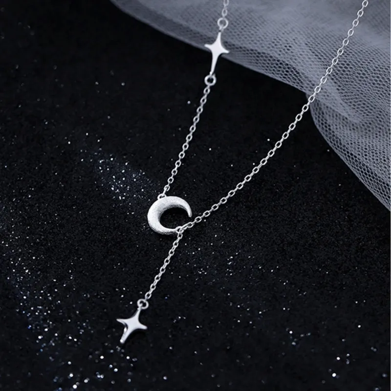 925 Sterling Silver Star Moon Necklace