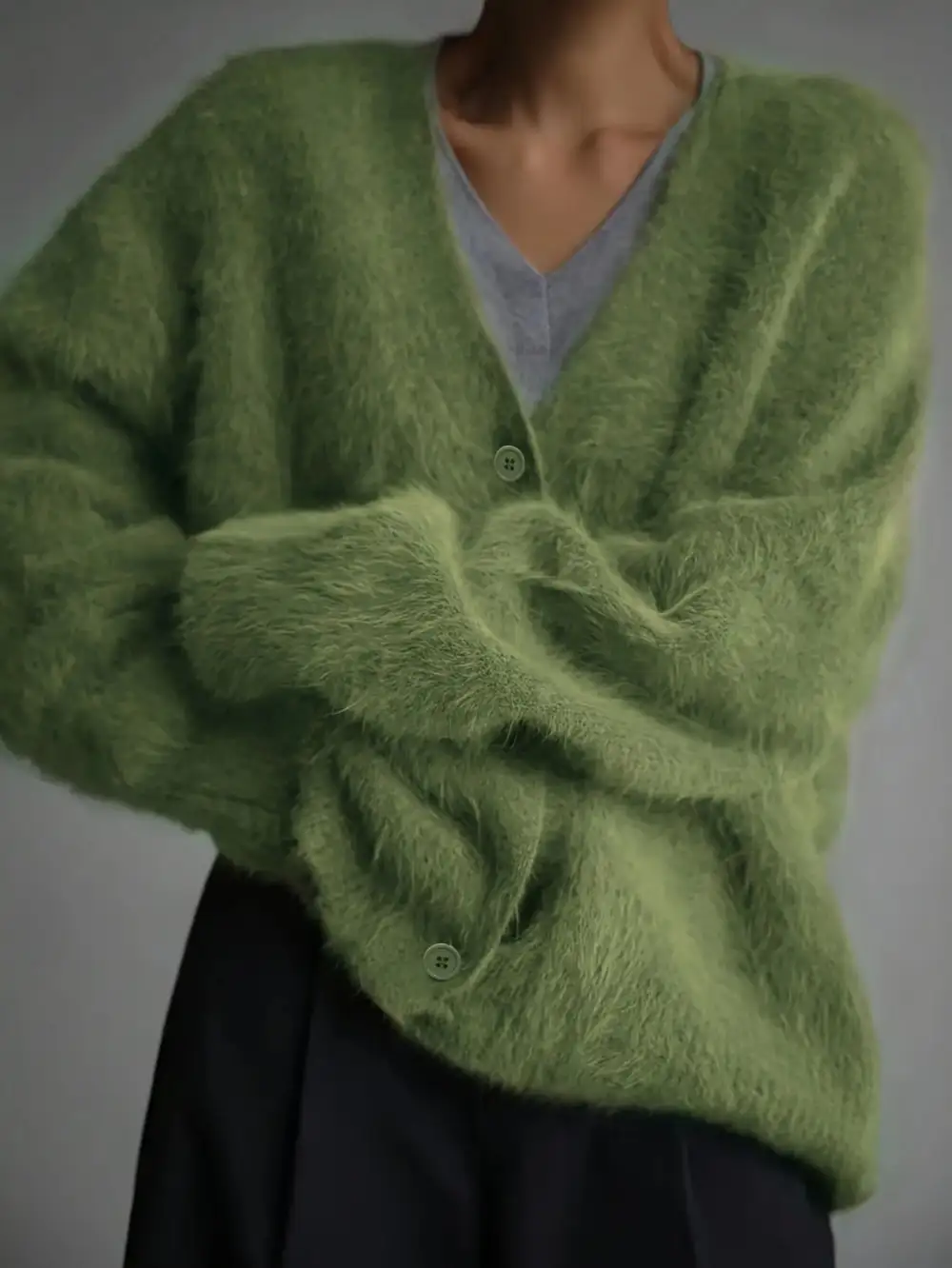 Oversized Fuzzy Mohair Cardigan