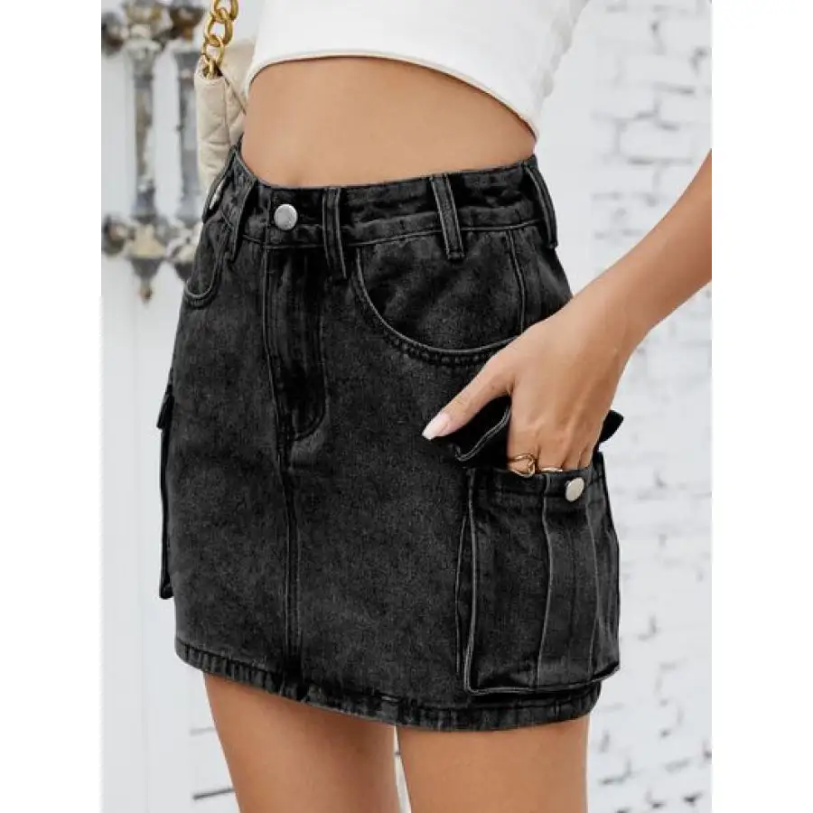 Cargo Denim Skirt
