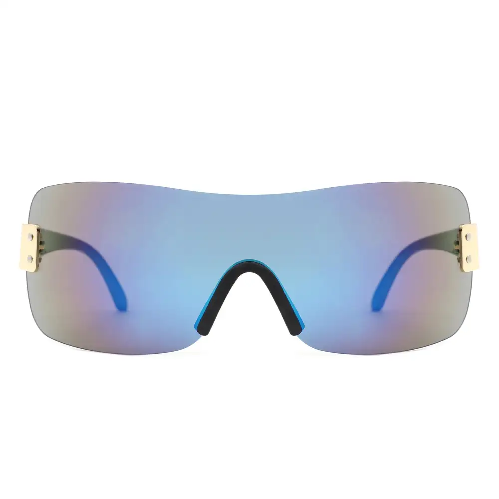 Rimless Square Mirrored Sunglasses