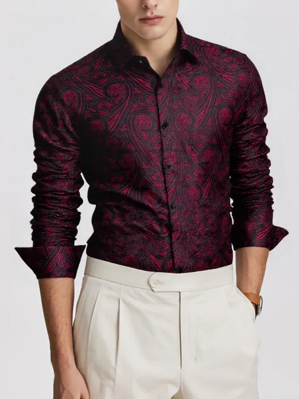 Formal Paisley Silk Casual Shirt
