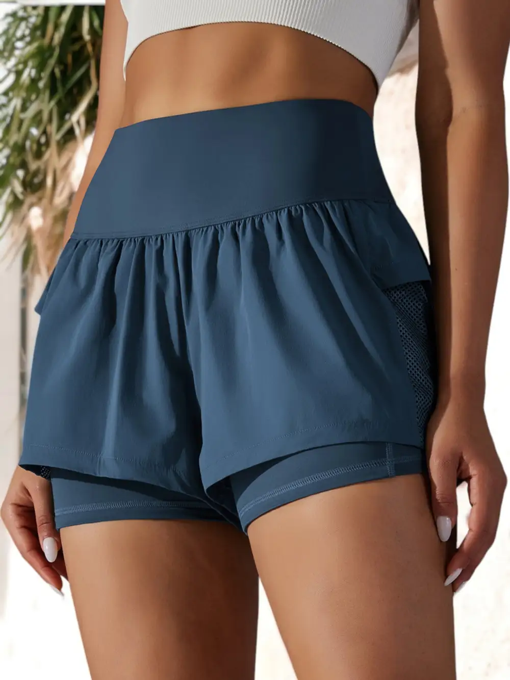 Layered Mesh Athletic Shorts