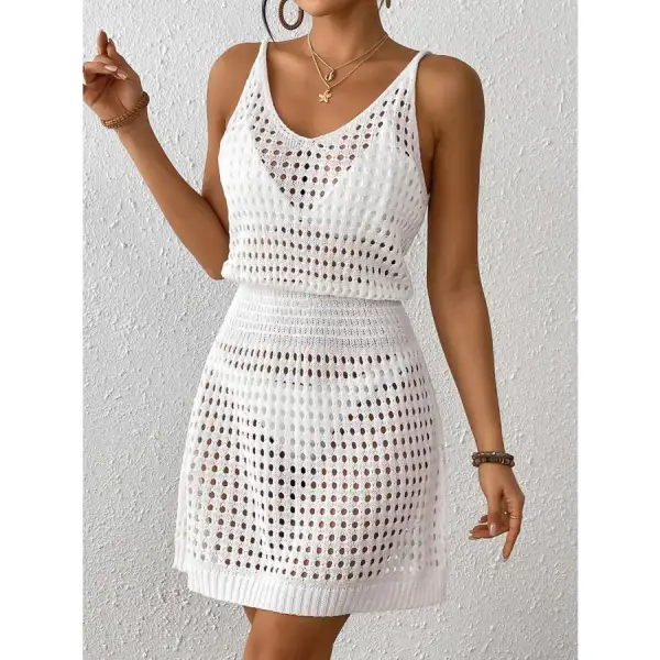 Everyday Crochet Knit Cover Up Mini Dress