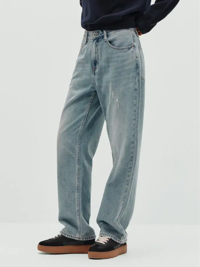 Men's Denim Wide-leg Denim Pants
