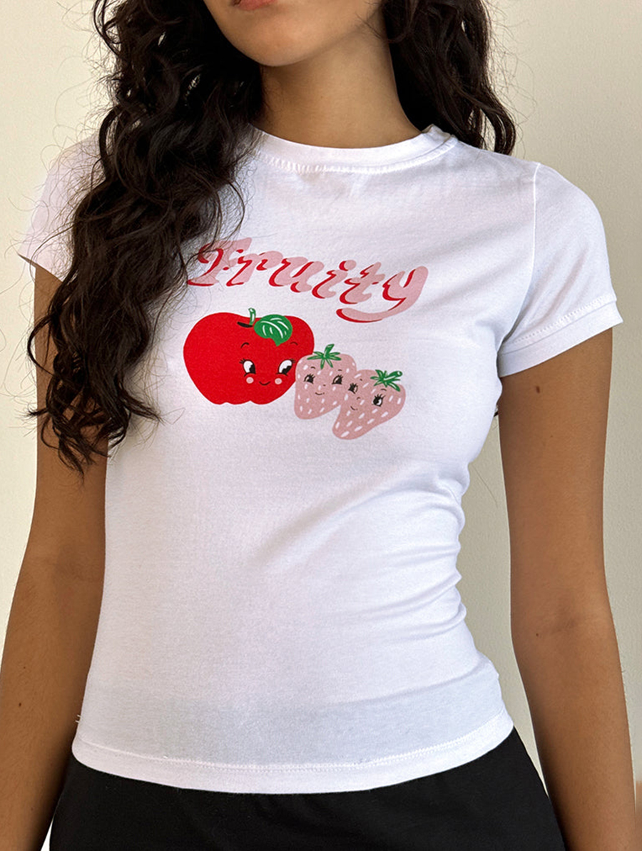 Tee In White Fruity