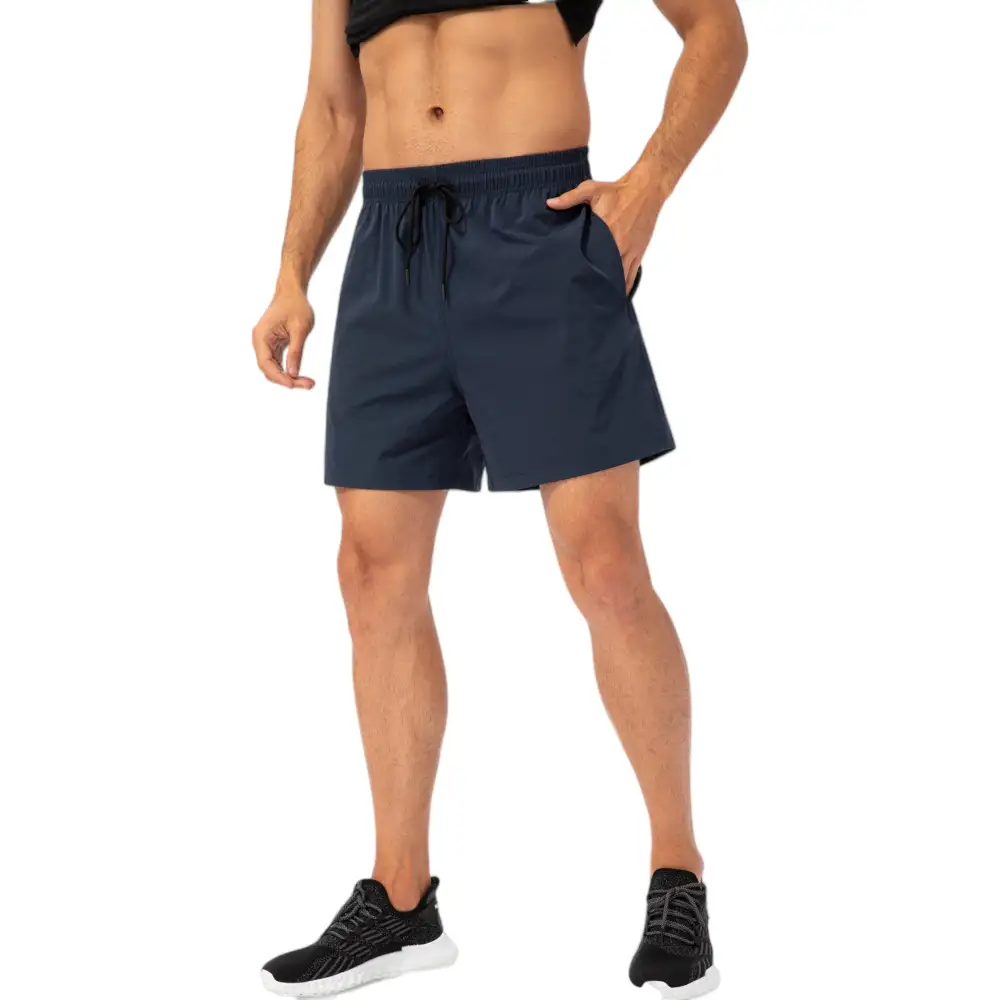 Relaxed Drawstring Elastic-Waist Side-Pocket Lightweight Men's Athletic Shorts