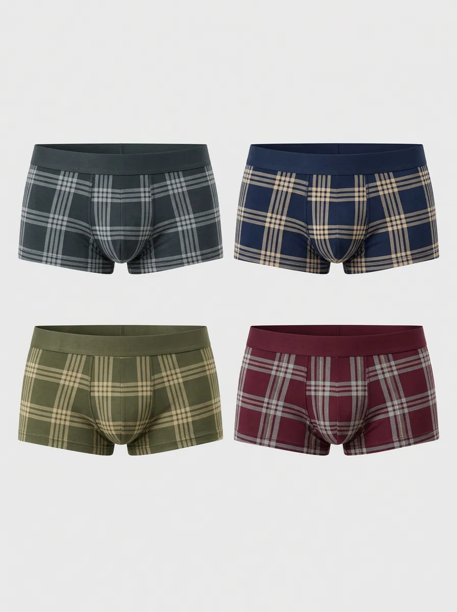 Men's Harbor Plaid Boxer Briefs 4-Pack