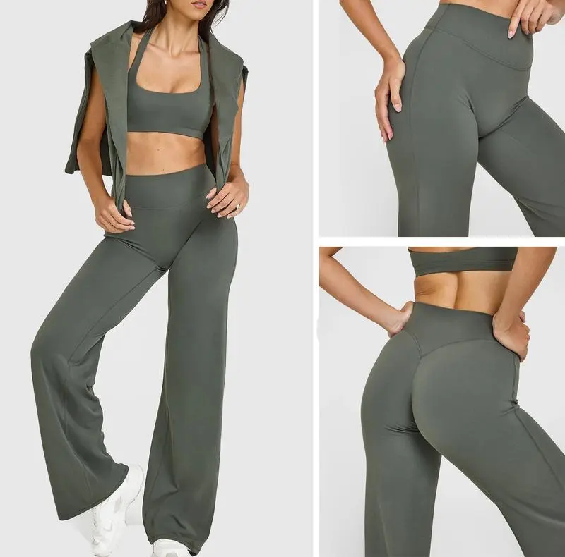Straight Leg Bottoms Gymwear Women Workout Leggings Fitness Breathable Light Thin Sportswear