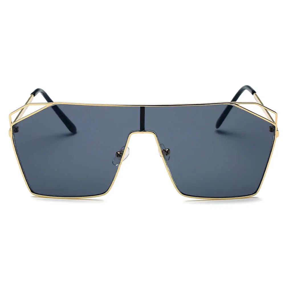 Braided Square Flat Top Frame Sunglasses