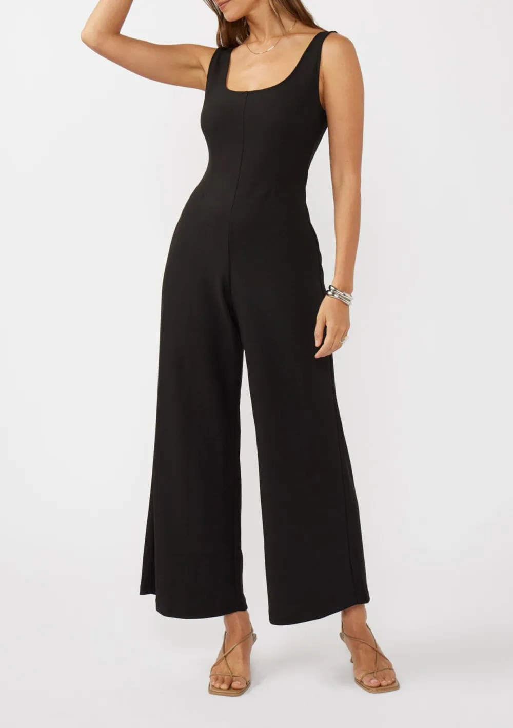 Wide Leg Sleeveless Jumpsuit