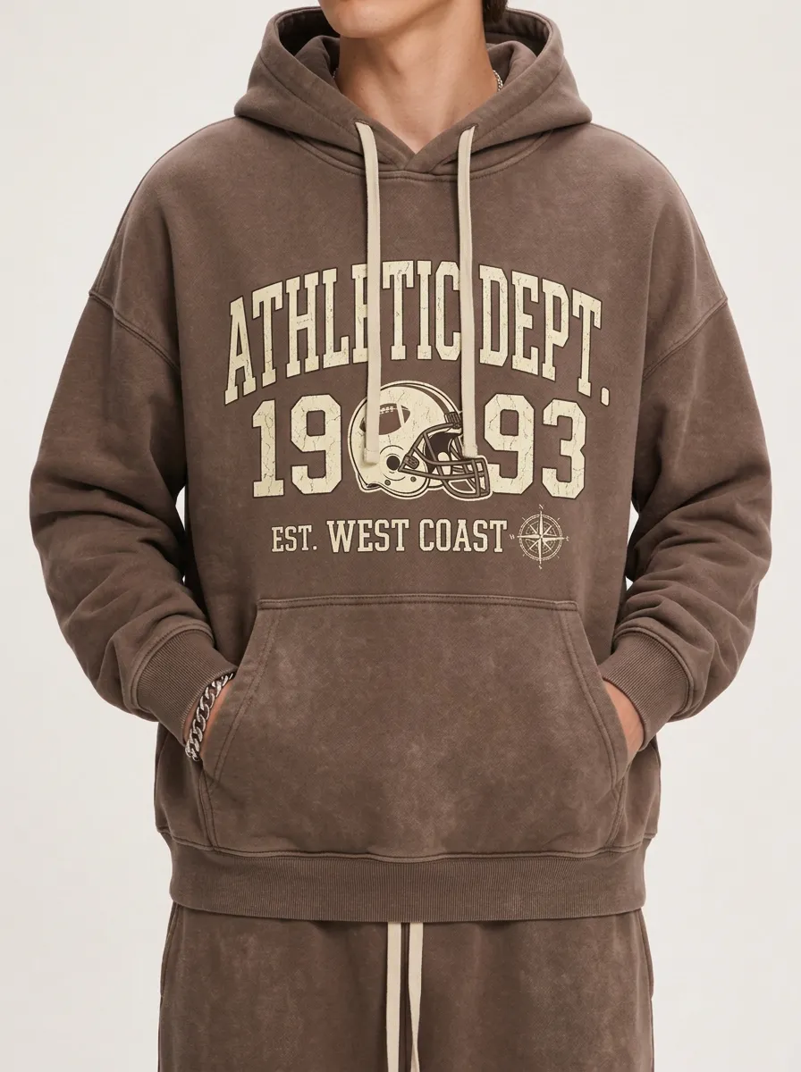 Men's Athletic Football 1993 West Coast Printed Hoodie