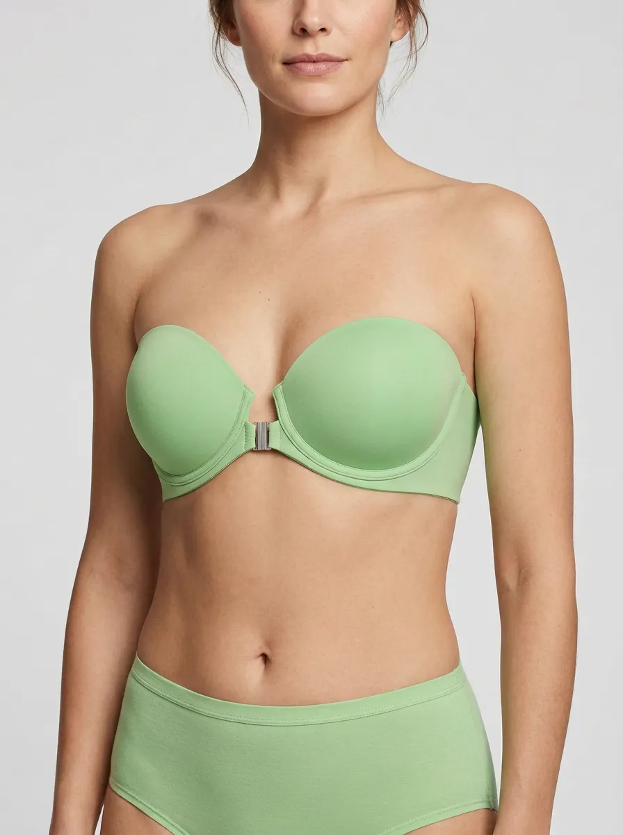 Women's Seamless Defined-Shape Front-Closure Strapless Bra