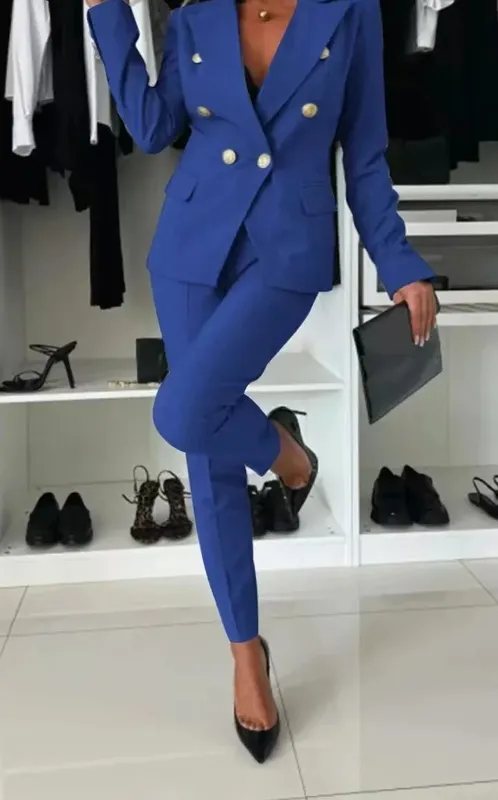 Double-breasted Blazer Suit
