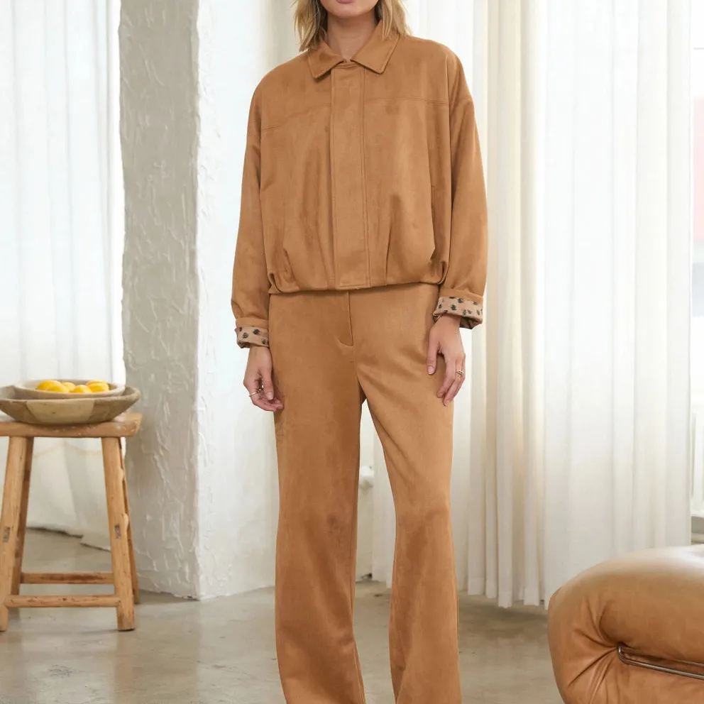 Suede Bubble Hem Jacket