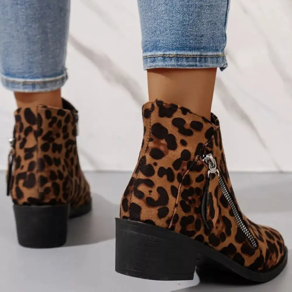 Point Toe Block Heels Boots