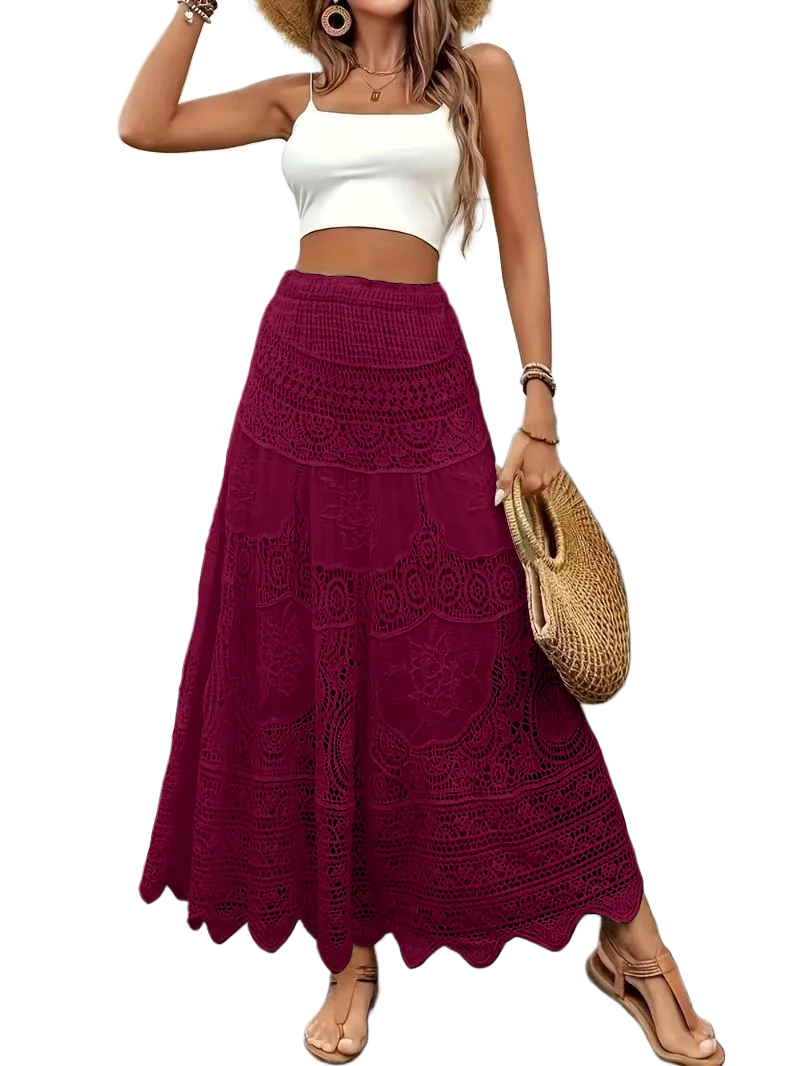 Women's Plain Hollow Out Skirt