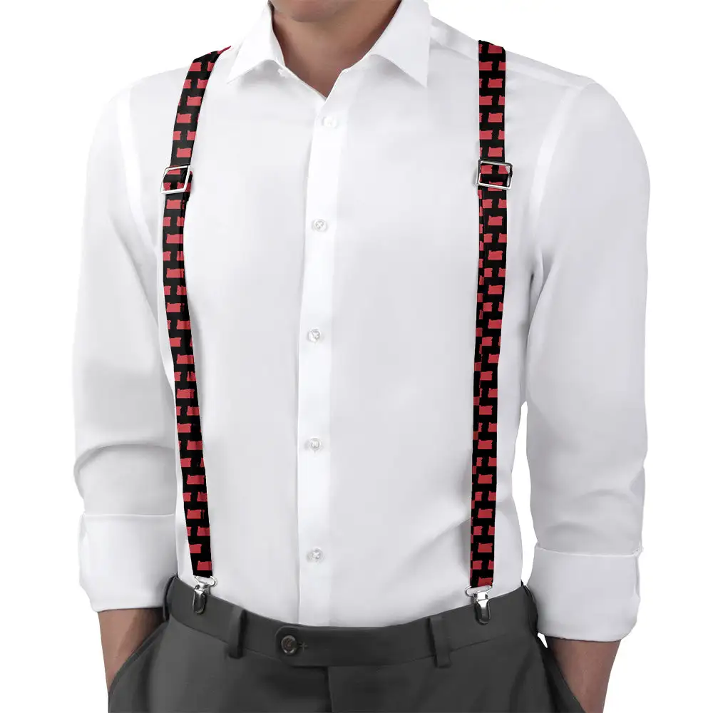 Silhouette Contour Motif Suspenders