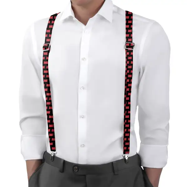 Silhouette Contour Motif Suspenders