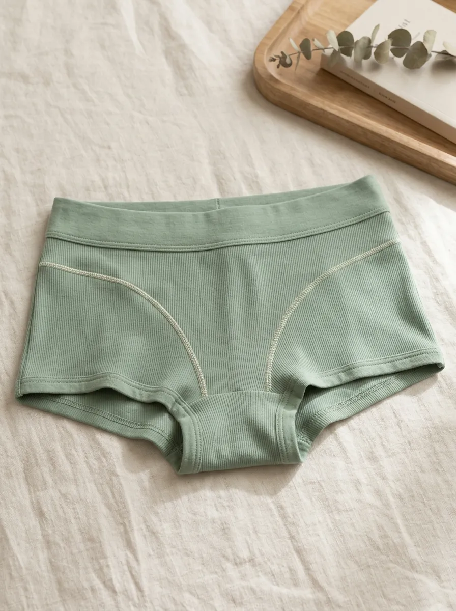 Women's Relaxed Ribbed Cotton Boyshort Panties