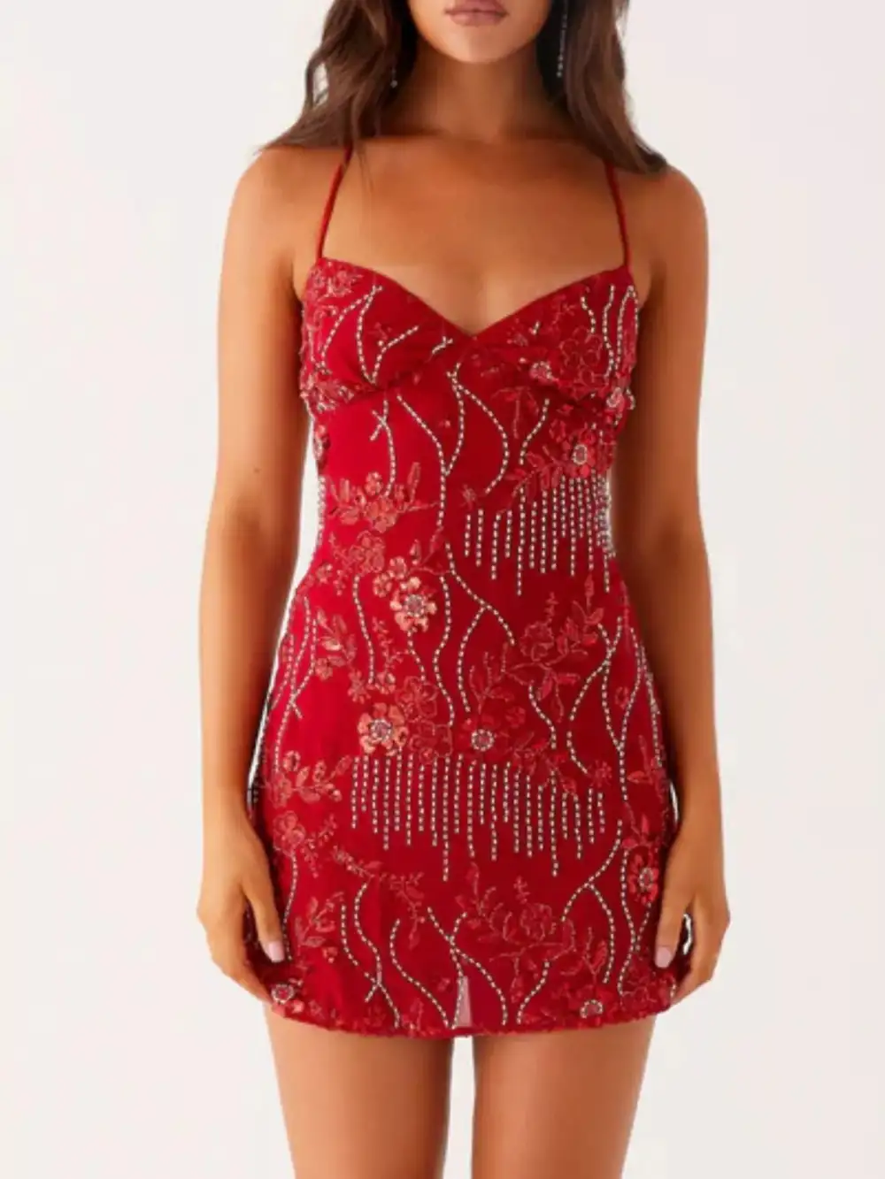 Drape Floral Mini Dress