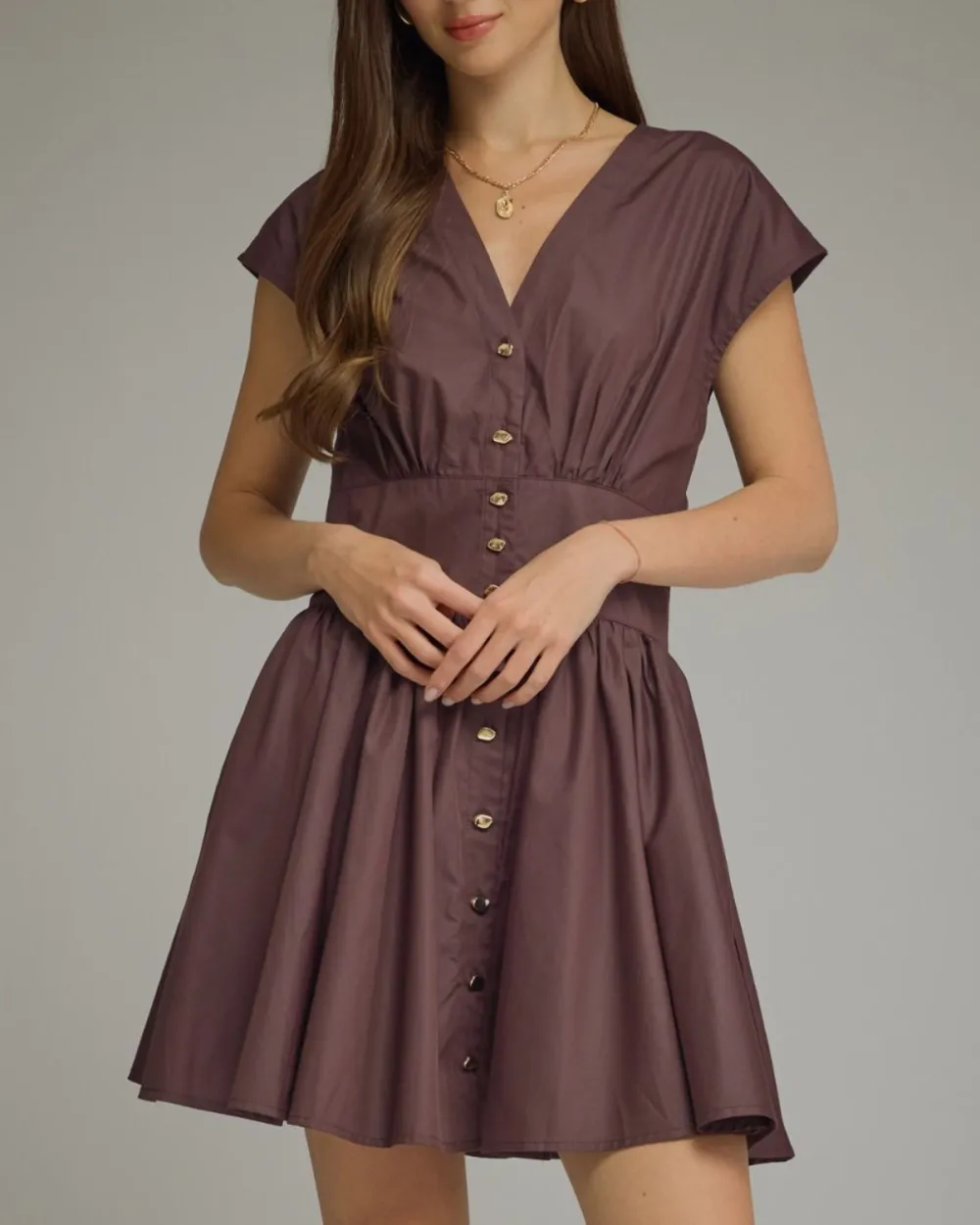 Gathered Waist Mini Dress