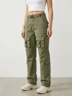 Movement Geometric Pattern Utility Style Set Women's Multi Pocket Cargo Pants