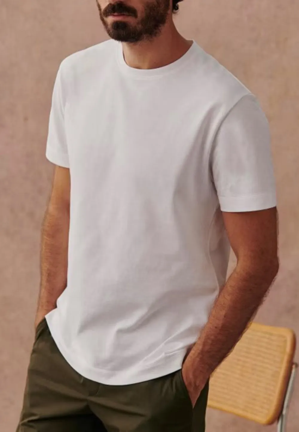 White Plain Cotton Crew Neck T-Shirt