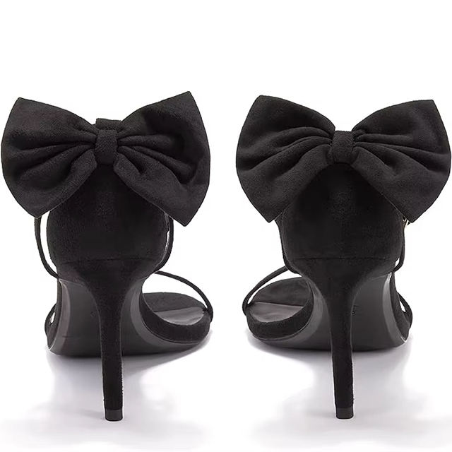 Serena Bow Knot Suede Heels