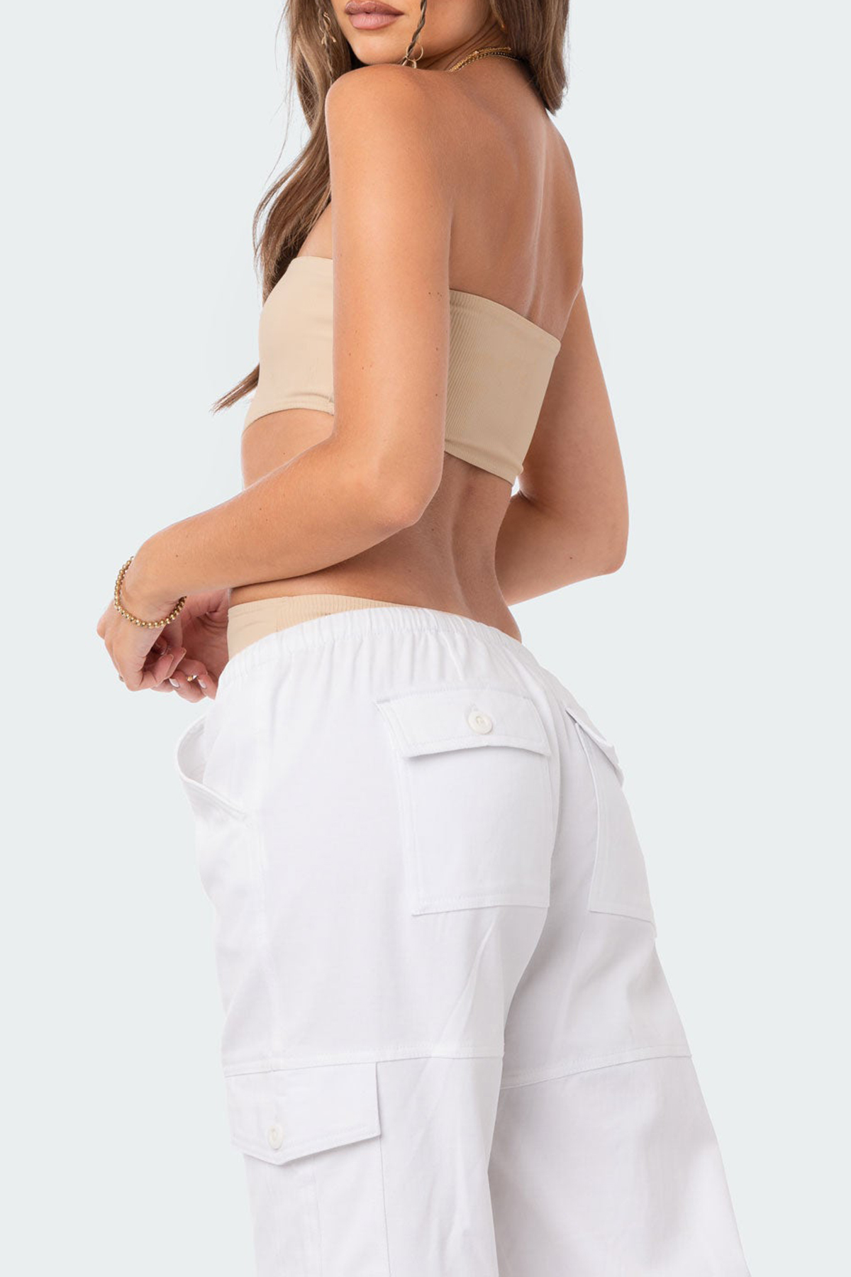 Ribbed Cut Out Bodysuit White