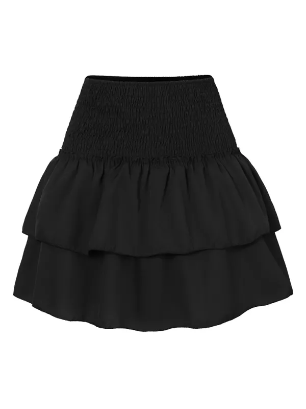 Pleated Ruffle Trim Skirt