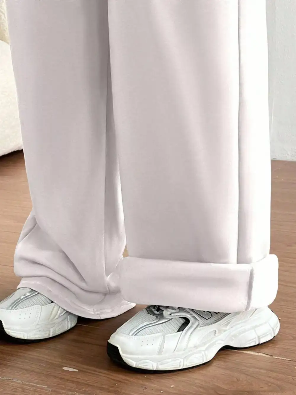High-Waist Wide-Leg Drawstring Pocketed Sweatpants