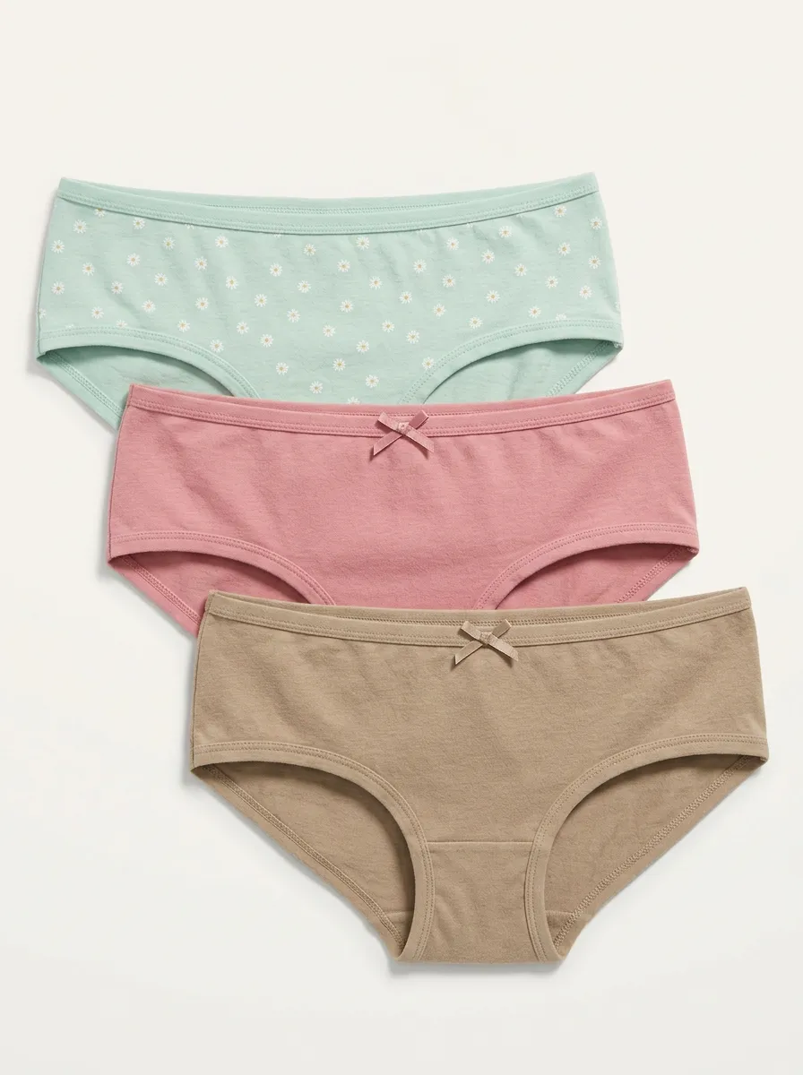 Floral Women's Three-Piece Panty Set