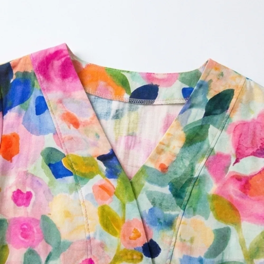 Floral Painted Plus Midi Dress