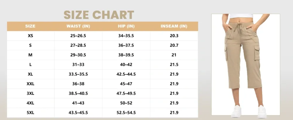 Last Day Promotion⏰Women’s Cargo Capri Lightweight Quick Dry Hiking Shorts with 6 Pockets