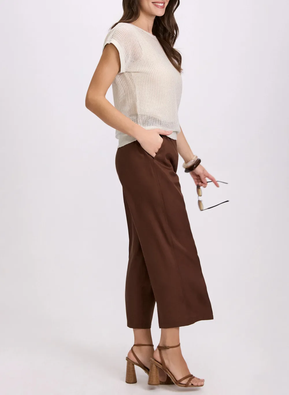 Floral Denim Wide-Leg Pants