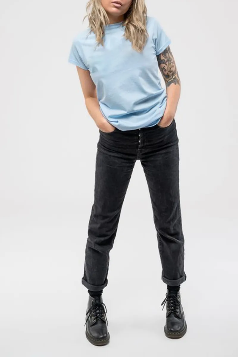 Casual Style Blue Crew Neck T Shirt