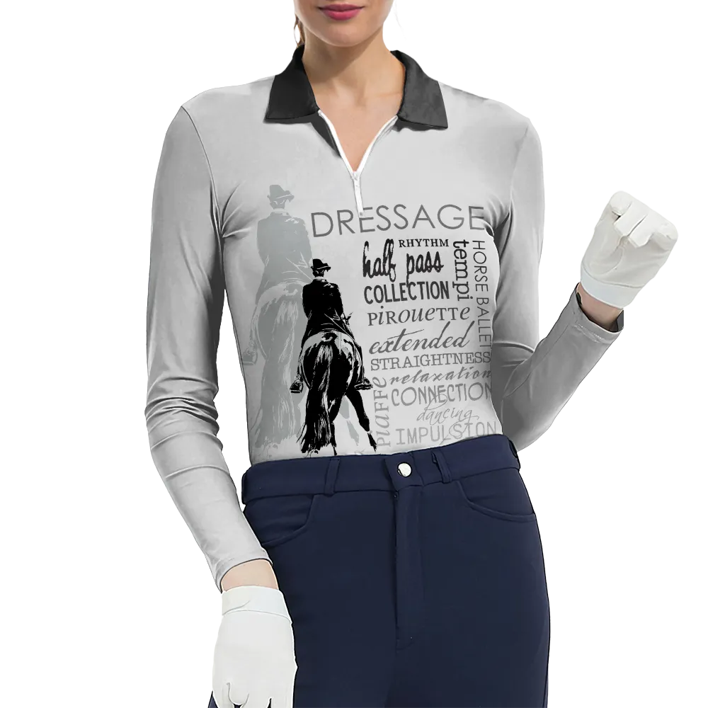 Women's Riding Style Dressage Print Long Sleeve Casual Lapel Shirt