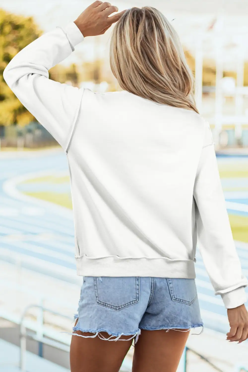 Off Duty Relaxed Drop Shoulder Mock Neck Sweatshirt