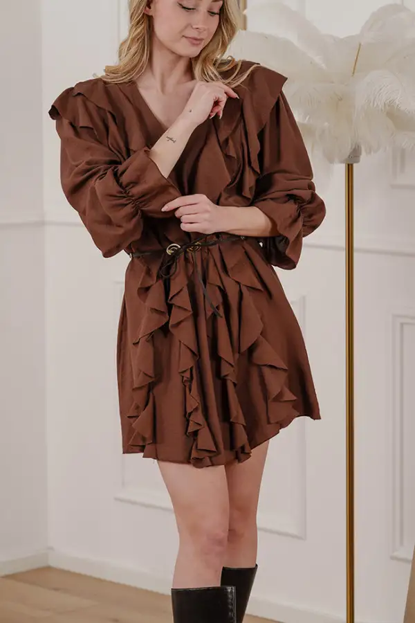 Minimal Mini V Neck Dress