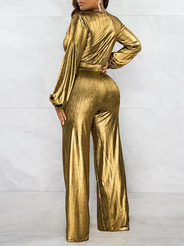 Bodycon Hoog Getailleerde Elasticiteit Glanzende Effen Kleur V