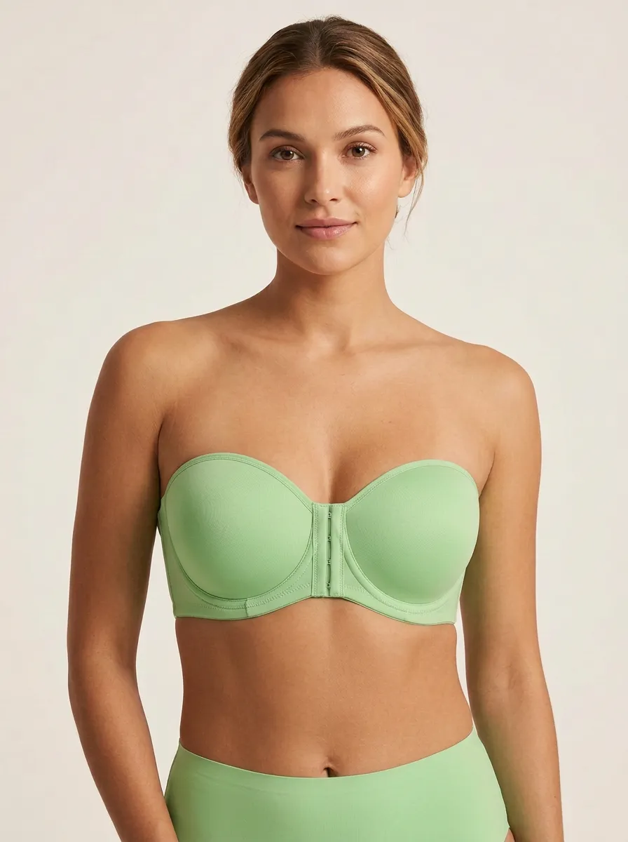 Women's Rounded-Cup Front-Closure Strapless Bra