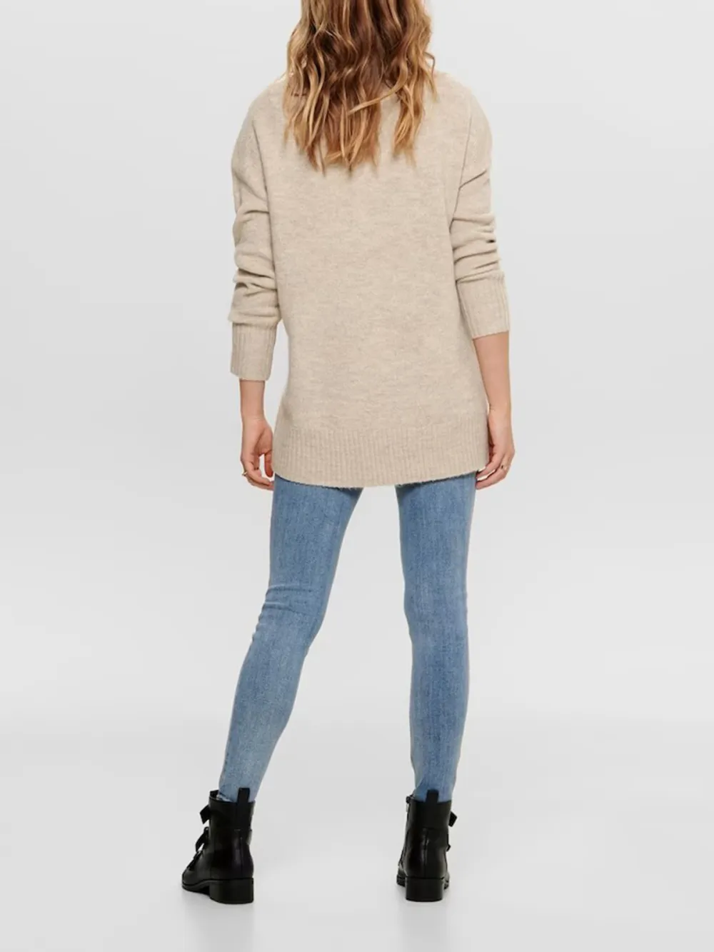 Crew Neck Plain Colored Cotton Sweaters
