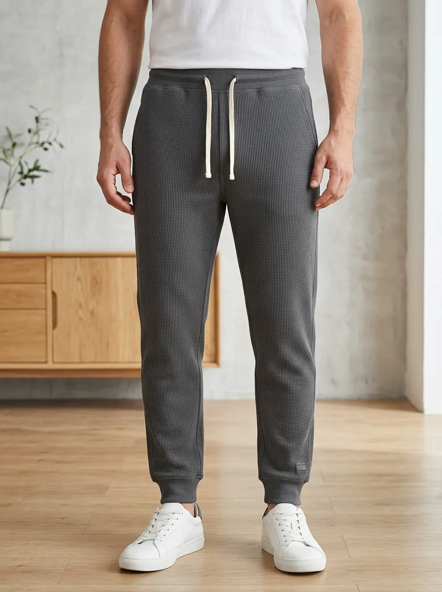Men's Waffle Knit Jogger Pants Jogger Fit