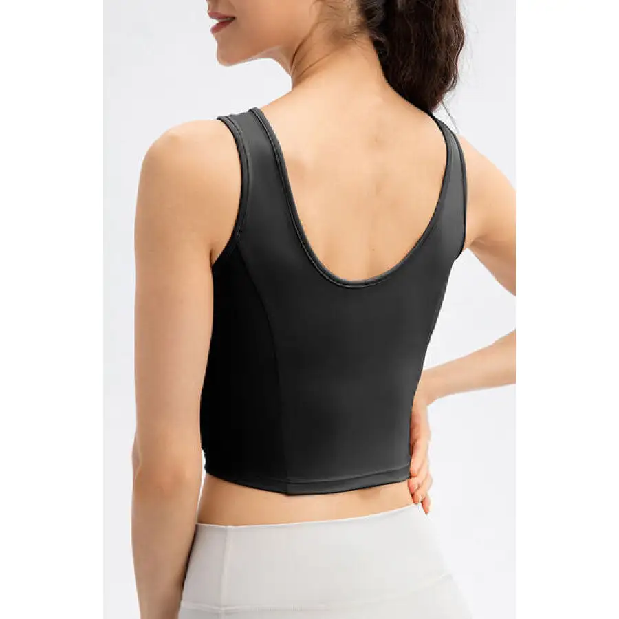Wide-Strap Round-Neck Active Tank Top