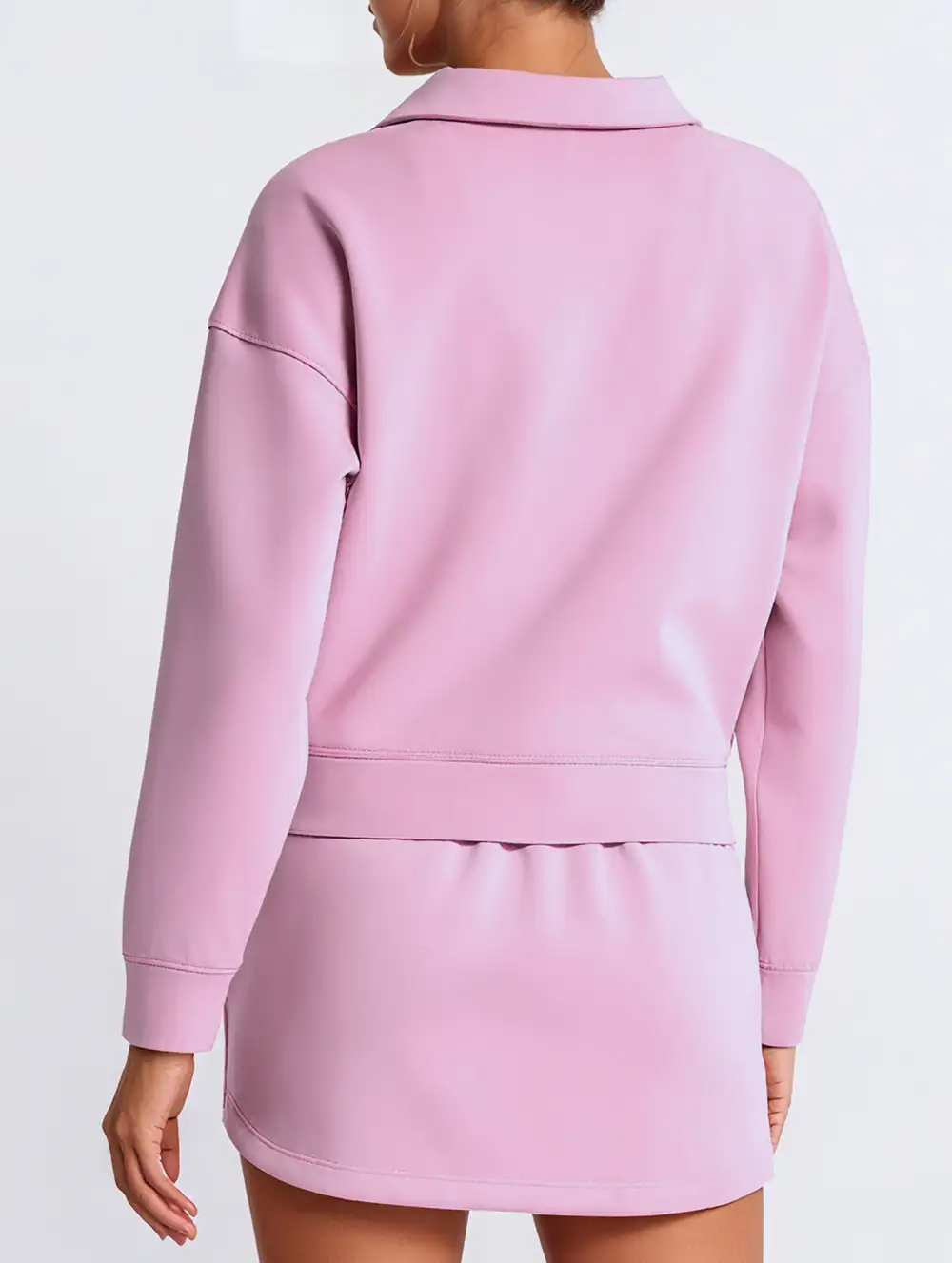 Sport Collar Top Skirt Set