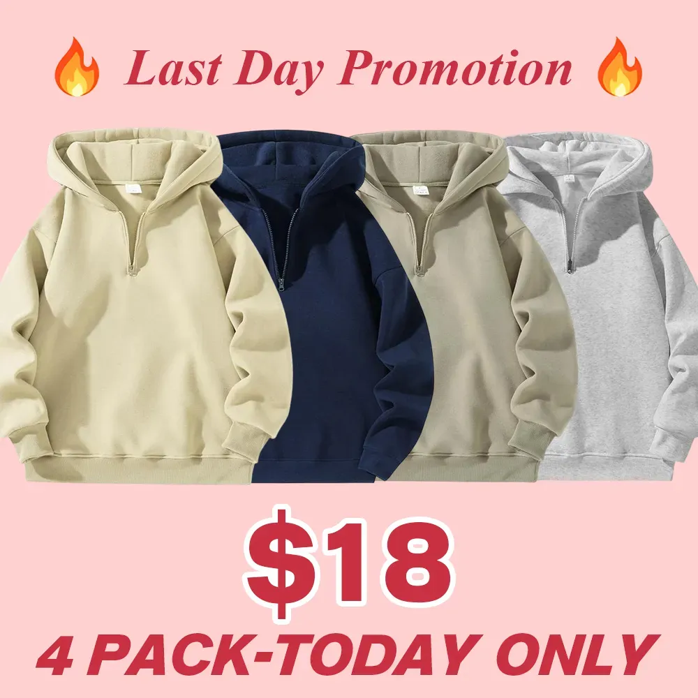 Men's regular fit solid color zip-up hoodie[CLEARANCE ONLY FOR TODAY]