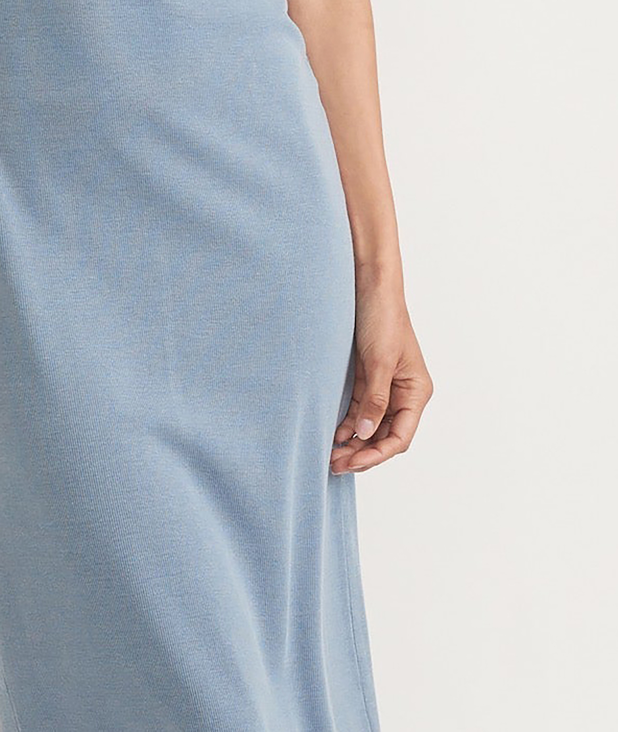 Light Blue Spaghetti Strap Ribbed Dress